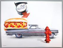 Original art for sale at UGallery.com | Eat Here by Dwight Smith | $525 | watercolor painting | 12' h x 16' w | thumbnail 3
