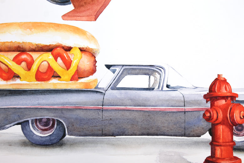 Eat Here by Dwight Smith |   Closeup View of Artwork 