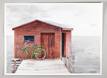 Original art for sale at UGallery.com | Gone Fishing by Dwight Smith | $425 | watercolor painting | 9' h x 12' w | thumbnail 3