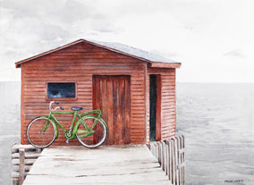 Original art for sale at UGallery.com | Gone Fishing by Dwight Smith | $425 | watercolor painting | 9' h x 12' w