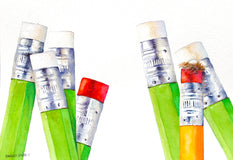 Original art for sale at UGallery.com | Green Pine Nest by Dwight Smith | $425 | watercolor painting | 7' h x 10' w | thumbnail 1