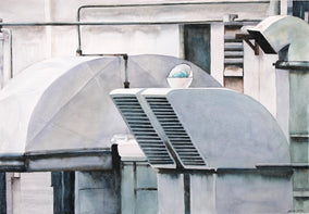 Original art for sale at UGallery.com | Industrial Nesting by Dwight Smith | $550 | watercolor painting | 14' h x 20' w