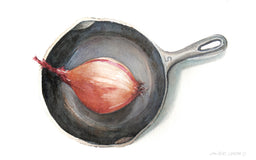 Original art for sale at UGallery.com | No. 5 with Shallot by Dwight Smith | $350 | watercolor painting | 5' h x 8' w | thumbnail 1