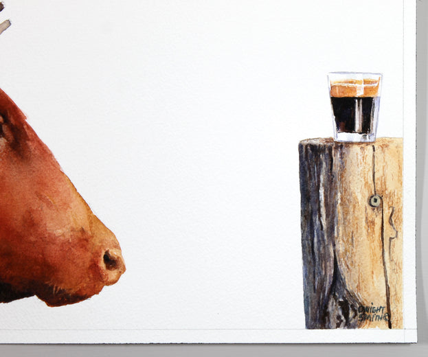 The Original Redbull by Dwight Smith |  Side View of Artwork 
