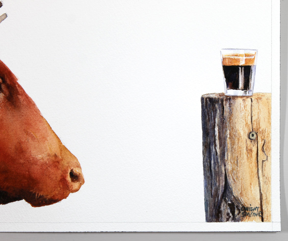 The Original Redbull by Dwight Smith |  Side View of Artwork 