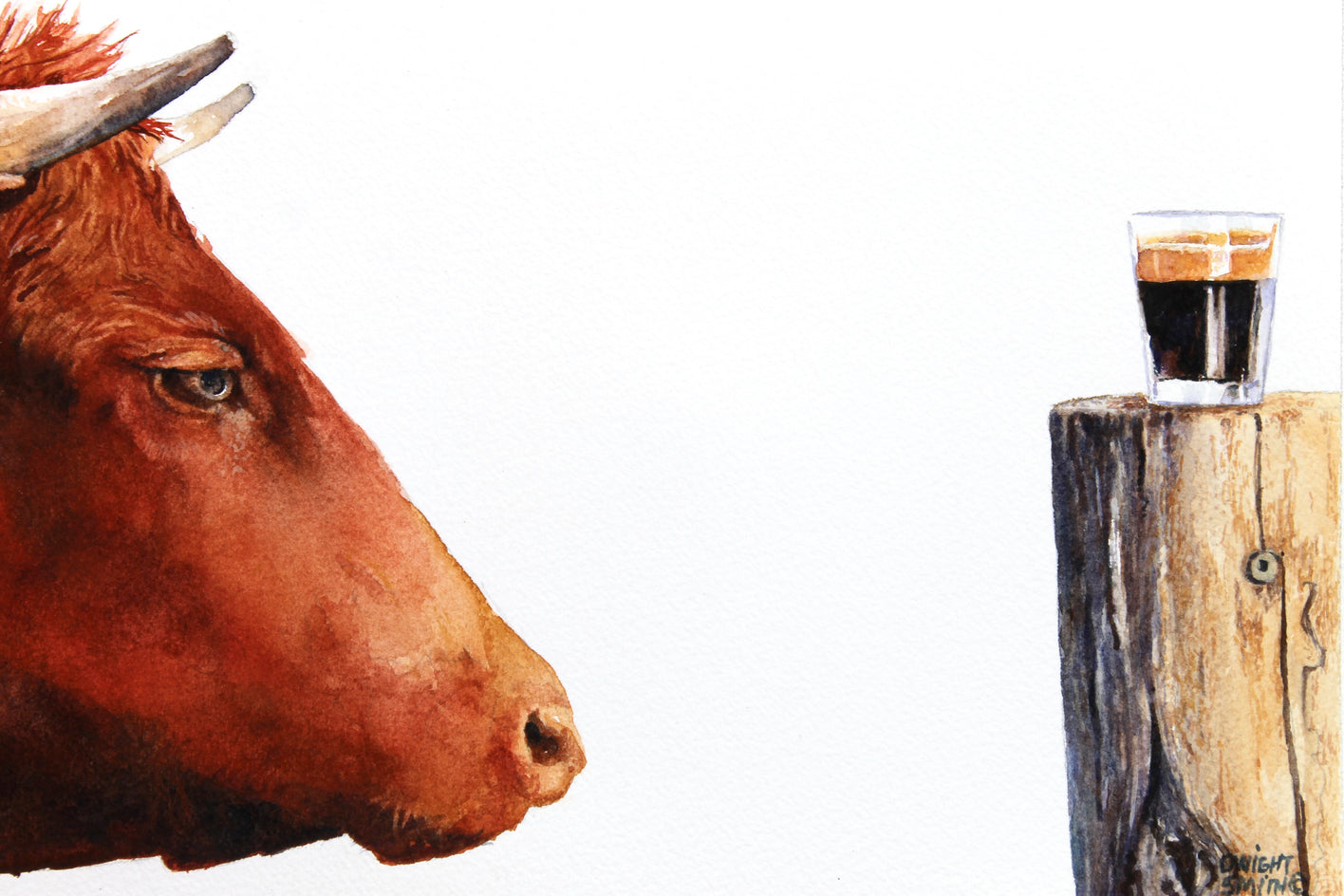 The Original Redbull by Dwight Smith |  Closeup View of Artwork 