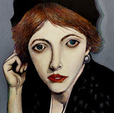 Original art for sale at UGallery.com | Pearl with a Girl's Earring by Edward McHugh | $2,175 | acrylic painting | 30' h x 24' w | thumbnail 4