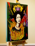 Original art for sale at UGallery.com | A Woman Inflamed by Edward McHugh | $2,175 | acrylic painting | 30' h x 24' w | thumbnail 2