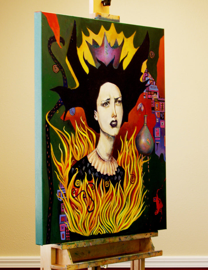 A Woman Inflamed by Edward McHugh |  Side View of Artwork 