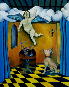 acrylic painting by Edward McHugh titled Nearer to Dog Are Thee