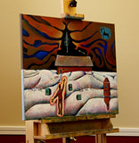 Original art for sale at UGallery.com | Silver Tree by Edward McHugh | $900 | acrylic painting | 18' h x 24' w | thumbnail 2