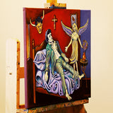 Original art for sale at UGallery.com | The Crossing Guard by Edward McHugh | $1,000 | acrylic painting | 16' h x 20' w | thumbnail 2