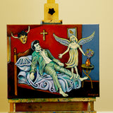 Original art for sale at UGallery.com | The Crossing Guard by Edward McHugh | $1,000 | acrylic painting | 16' h x 20' w | thumbnail 3