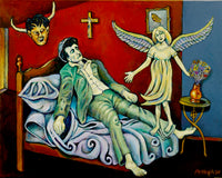 Original art for sale at UGallery.com | The Crossing Guard by Edward McHugh | $1,000 | acrylic painting | 16' h x 20' w | thumbnail 1