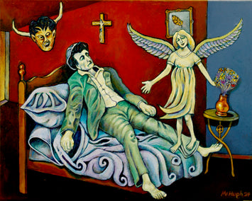 acrylic painting by Edward McHugh titled The Crossing Guard