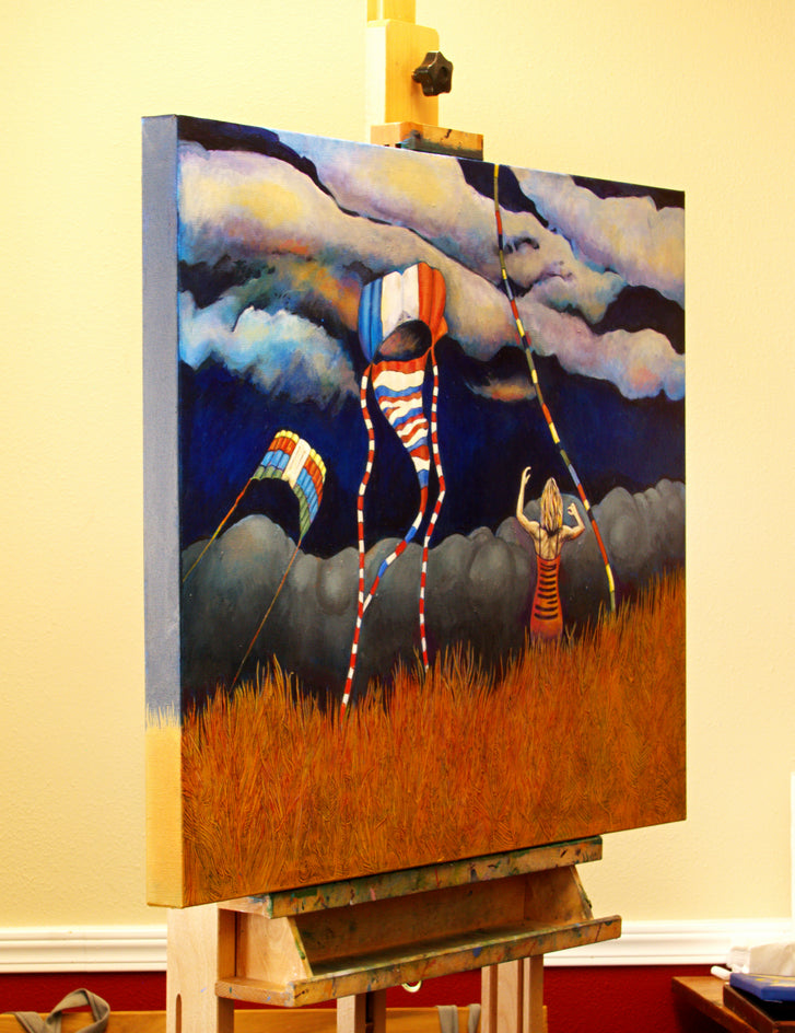 The Kite Festival by Edward McHugh |  Side View of Artwork 