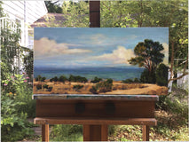 Original art for sale at UGallery.com | A Tree on the Bluff by Elizabeth Garat | $1,000 | oil painting | 12' h x 24' w | thumbnail 3