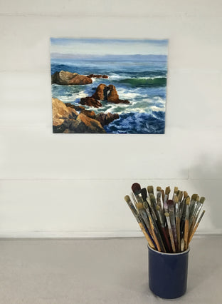 Cayucos Coastline No. 1 by Elizabeth Garat |  Context View of Artwork 