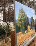 Original art for sale at UGallery.com | Farmhouse, Santa Ana Road by Elizabeth Garat | $975 | oil painting | 16' h x 20' w | thumbnail 2