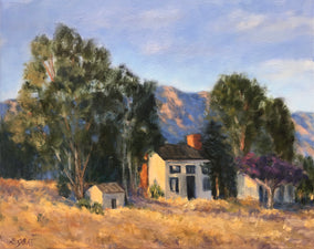 Original art for sale at UGallery.com | Farmhouse, Santa Ana Road by Elizabeth Garat | $975 | oil painting | 16' h x 20' w