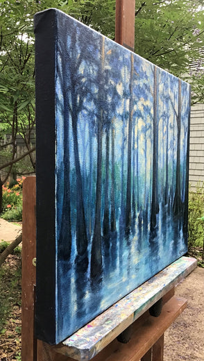 Ghost River Sentinels by Elizabeth Garat |  Side View of Artwork 