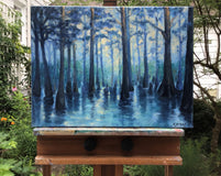 Original art for sale at UGallery.com | Ghost River Sentinels by Elizabeth Garat | $1,275 | oil painting | 20' h x 26' w | thumbnail 3