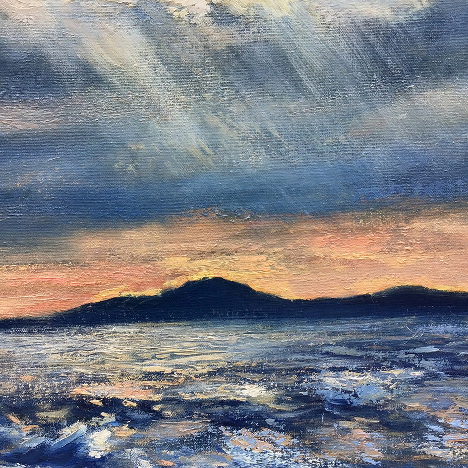 Mandalay Beach, Dusk by Elizabeth Garat |  Closeup View of Artwork 