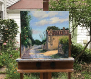 Original art for sale at UGallery.com | Provence: In a Tarascon Alley, a Vignette of Light by Elizabeth Garat | $1,000 | oil painting | 18' h x 18' w | thumbnail 3