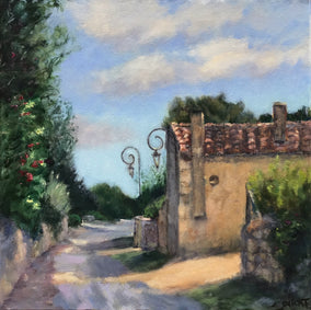 Original art for sale at UGallery.com | Provence: In a Tarascon Alley, a Vignette of Light by Elizabeth Garat | $1,000 | oil painting | 18' h x 18' w