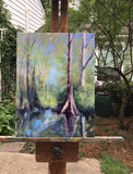 Original art for sale at UGallery.com | River Cypress, Spring Light by Elizabeth Garat | $1,350 | oil painting | 24' h x 18' w | thumbnail 3