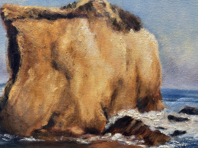 Rock at El Matador Beach; Malibu by Elizabeth Garat |   Closeup View of Artwork 