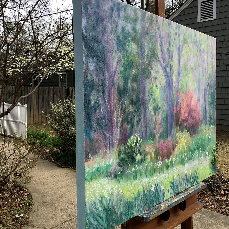 Spring Unfurling by Elizabeth Garat |  Side View of Artwork 