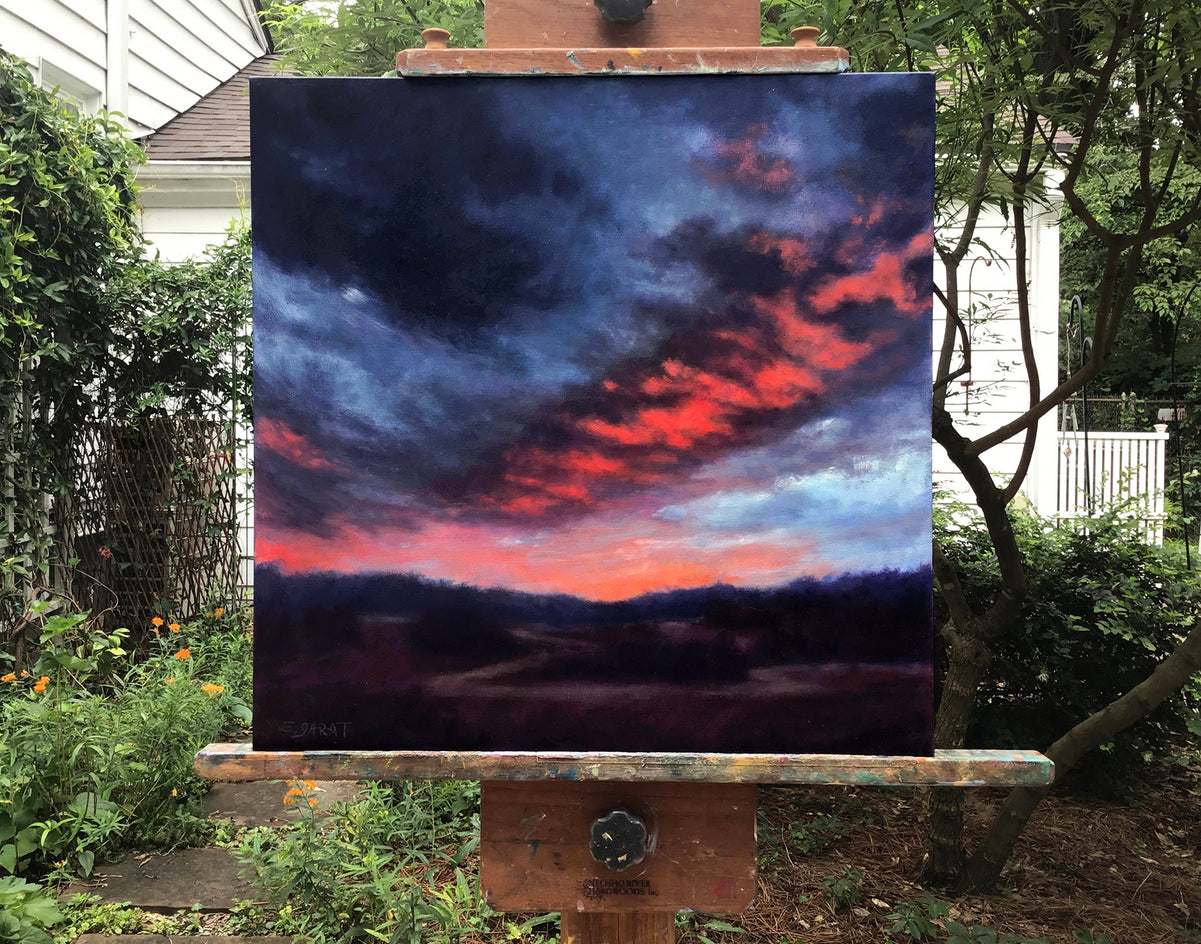 Twilight: Red Clouds, Plum Ground by Elizabeth Garat |  Context View of Artwork 