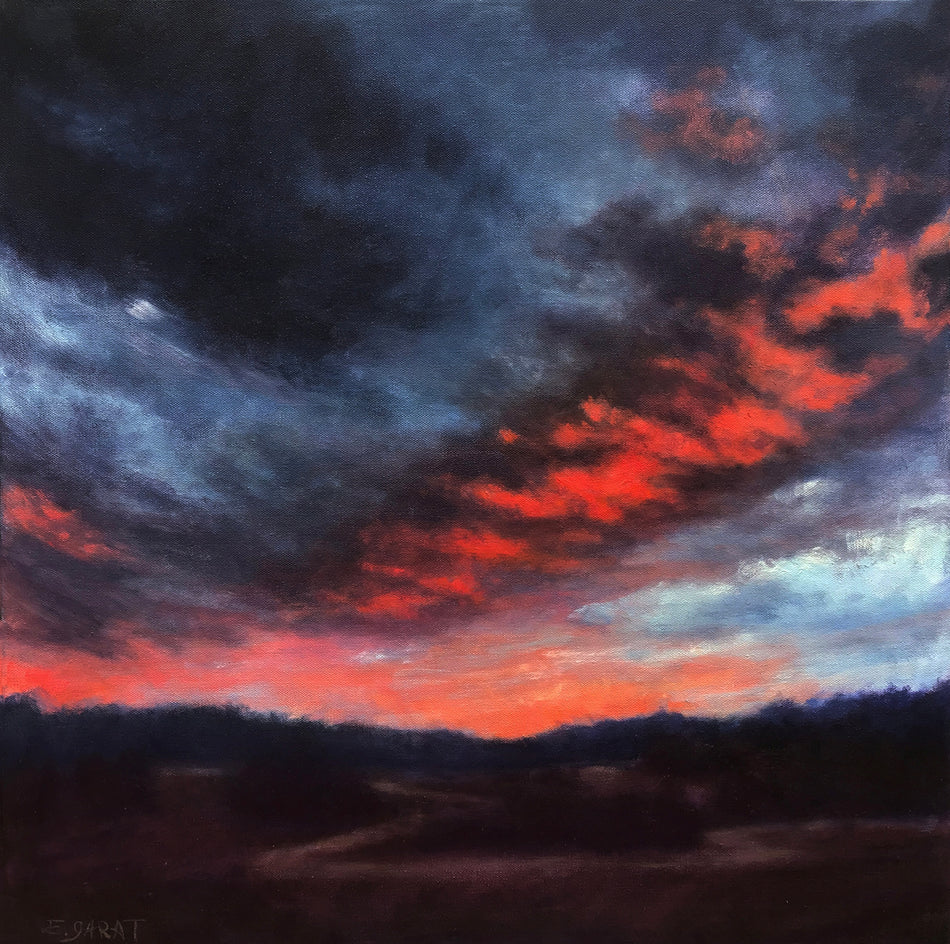 Twilight: Red Clouds, Plum Ground by Elizabeth Garat |  Artwork Main Image 