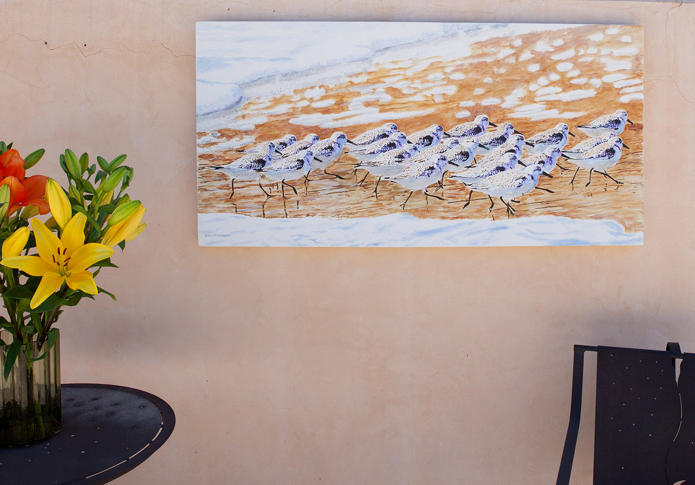 A Slalom of Sanderlings by Emil Morhardt |  Context View of Artwork 