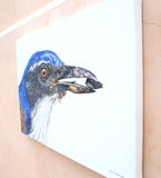 Original art for sale at UGallery.com | California Scrub-Jay by Emil Morhardt | $1,925 | acrylic painting | 24' h x 36' w | thumbnail 2