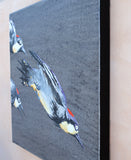 Original art for sale at UGallery.com | Diving Woodpeckers by Emil Morhardt | $1,550 | acrylic painting | 24' h x 24' w | thumbnail 2