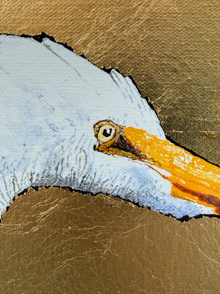 Golden Egret #1 by Emil Morhardt |  Closeup View of Artwork 