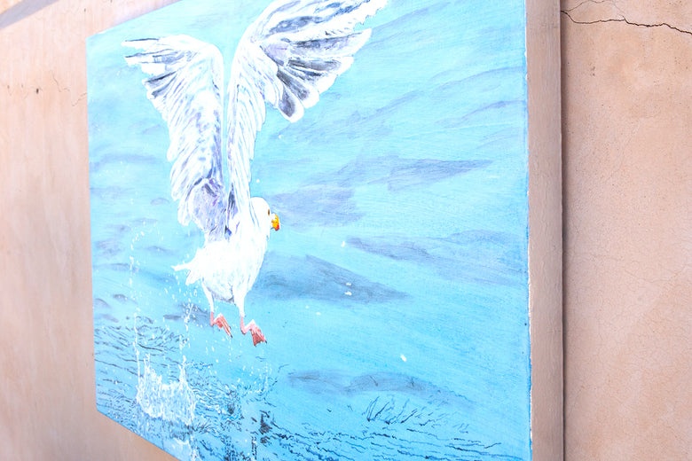 Off With a Splash III by Emil Morhardt |  Side View of Artwork 