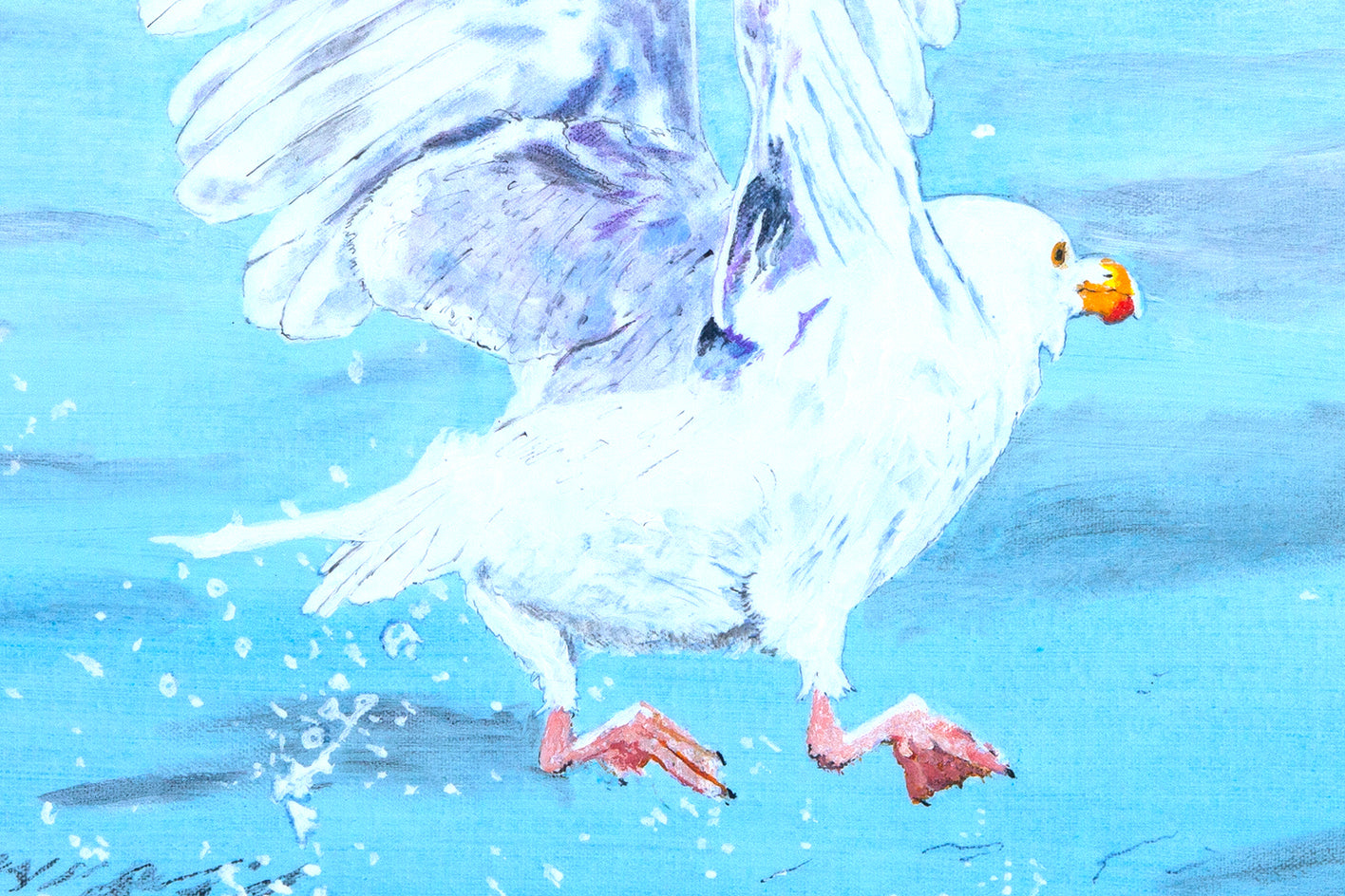 Off With a Splash III by Emil Morhardt |  Closeup View of Artwork 