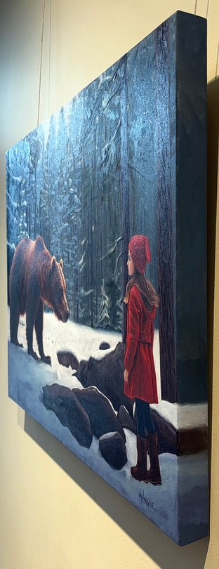 Winter Encounter by Eric Vanasse |  Side View of Artwork 