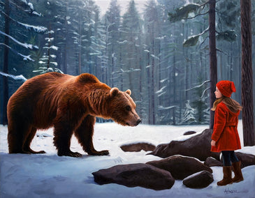 oil painting by Eric Vanasse titled Winter Encounter