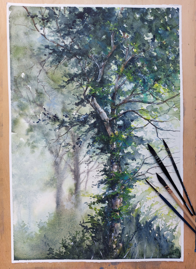 Among the Foliage. by Erika Kocsi |  Side View of Artwork 