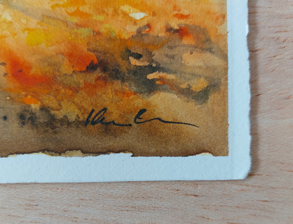 Autumn Sunshine. by Erika Kocsi |  Side View of Artwork 