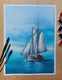 Original art for sale at UGallery.com | Azure Sea. by Erika Kocsi | $650 | watercolor painting | 20' h x 16' w | thumbnail 2