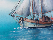Original art for sale at UGallery.com | Azure Sea. by Erika Kocsi | $650 | watercolor painting | 20' h x 16' w | thumbnail 3