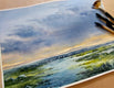 Original art for sale at UGallery.com | Distant Rain Clouds. by Erika Kocsi | $850 | watercolor painting | 14' h x 20' w | thumbnail 3