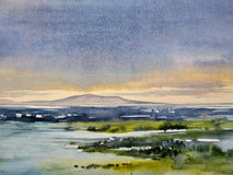 Original art for sale at UGallery.com | Distant Rain Clouds. by Erika Kocsi | $850 | watercolor painting | 14' h x 20' w | thumbnail 4