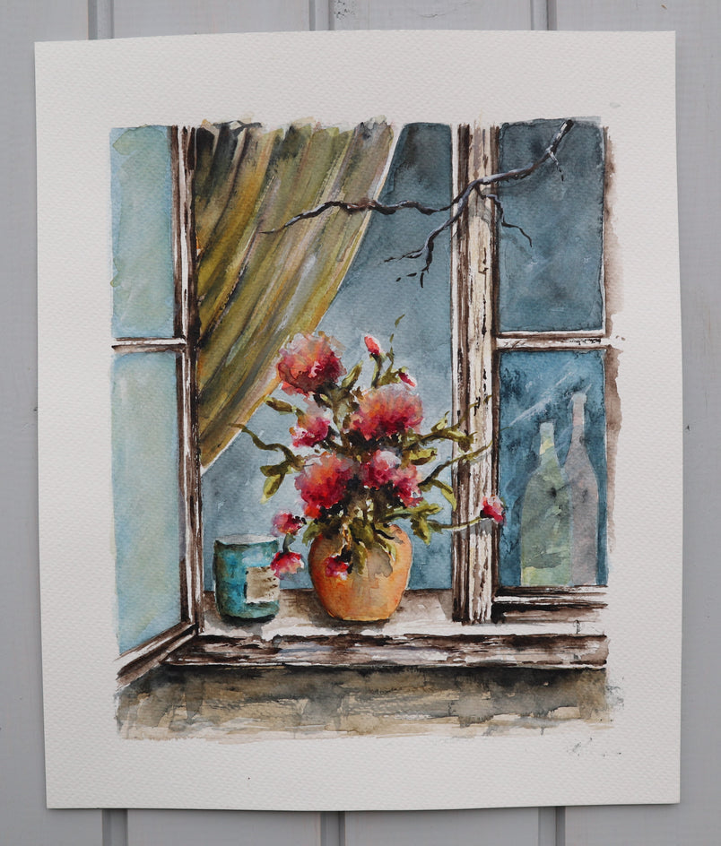 Evening by Erika Kocsi |  Side View of Artwork 