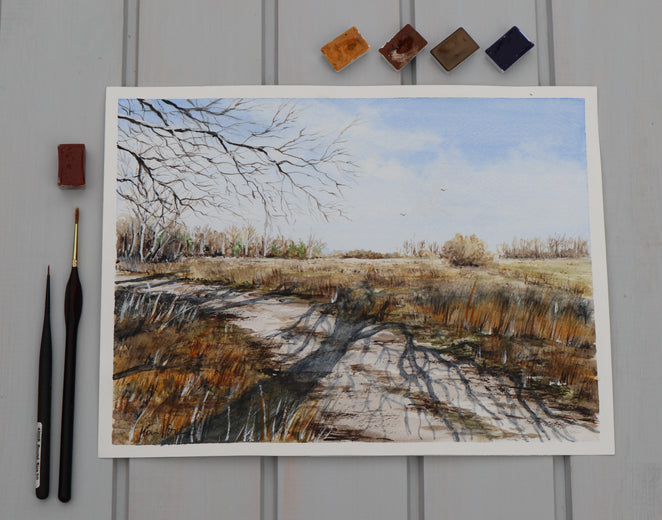 February Walk by Erika Kocsi |   Closeup View of Artwork 